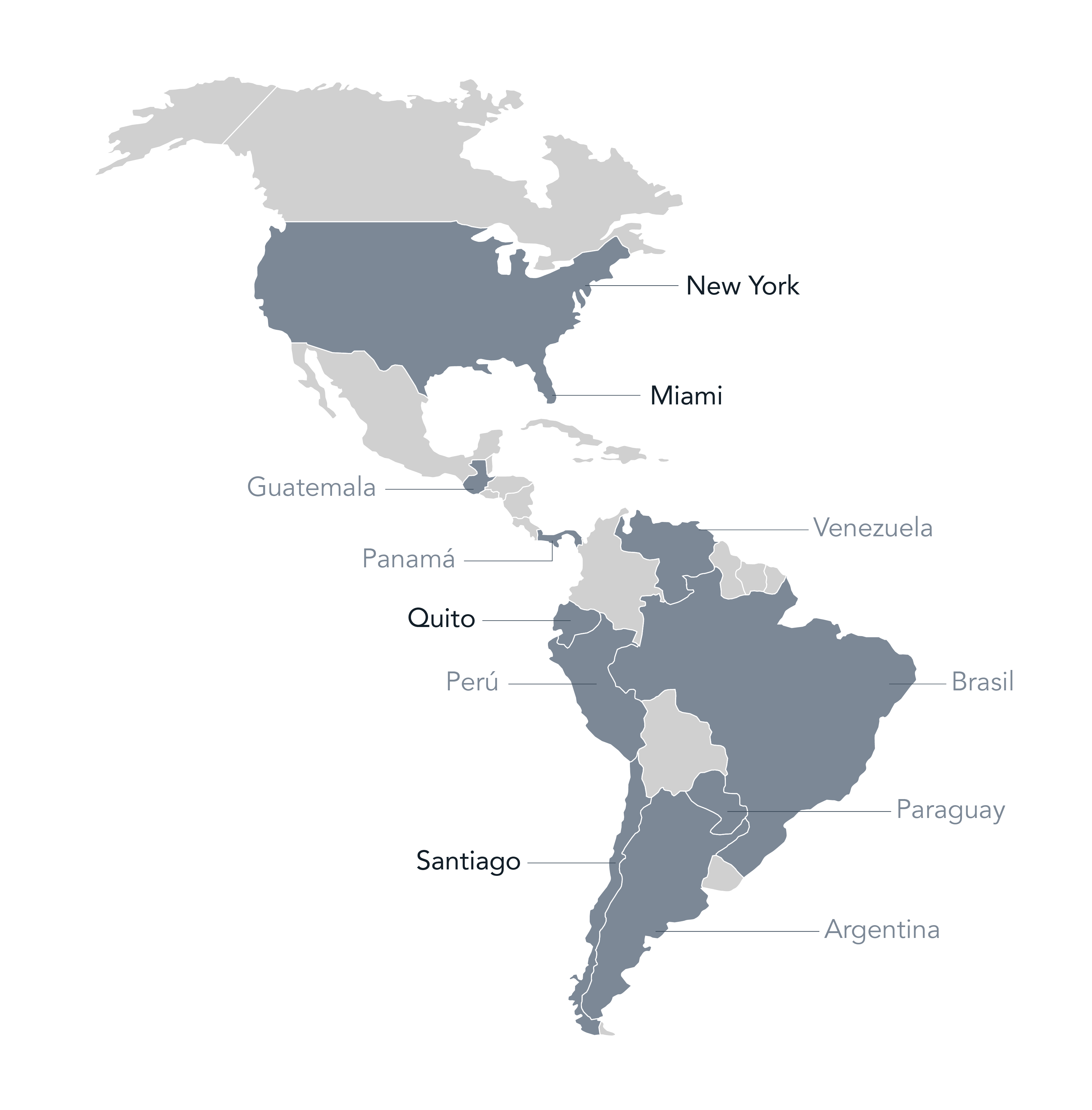 Mapa de alcance internacional